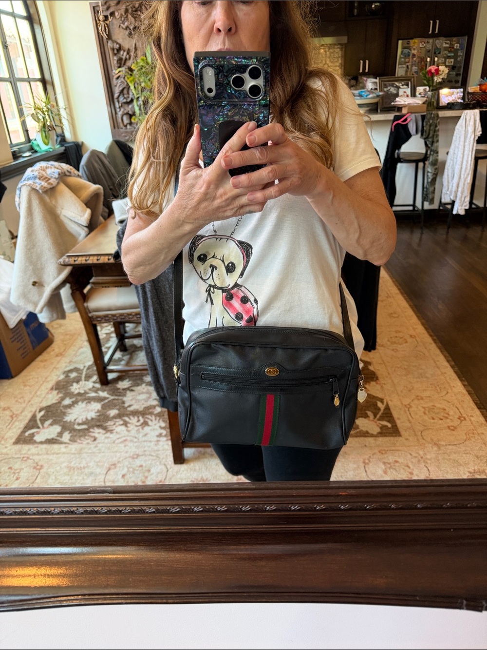 “GUCCI” GG Supreme Vintage Sherry Line PVC Ophidia Crossbody Bag